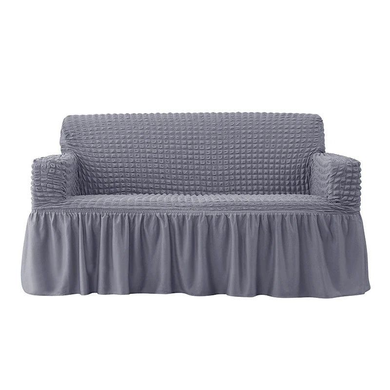 1/2/3/4 Seater Plaid Seersucker Sofa Covers Stretch Couch Cover Thick Corner Sofa Slipcover Protector Elastic Armchair Cover - Image 10