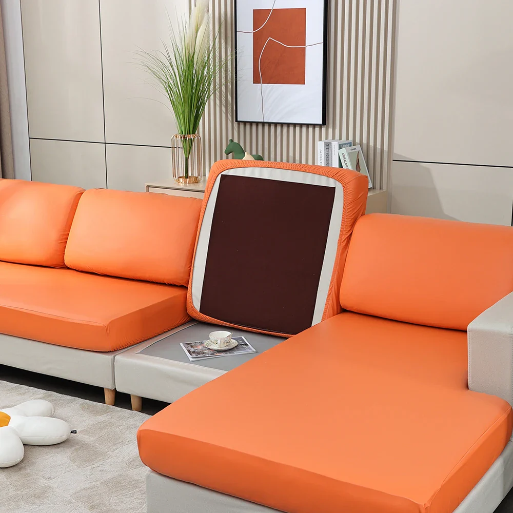 1/2/3/4 Seater PU Leather Elastic Sofa Seat Cushion Covers for Living Room Waterproof Stretch Chair Seat Cover Couch Slipcover - Image 7