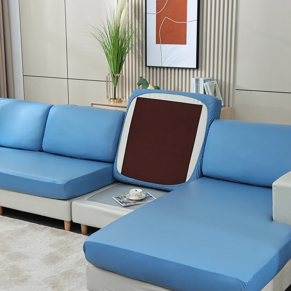 1/2/3/4 Seater PU Leather Elastic Sofa Seat Cushion Covers for Living Room Waterproof Stretch Chair Seat Cover Couch Slipcover - Image 8