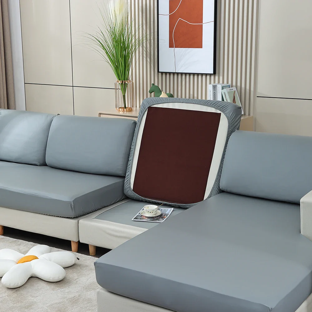 1/2/3/4 Seater PU Leather Elastic Sofa Seat Cushion Covers for Living Room Waterproof Stretch Chair Seat Cover Couch Slipcover - Image 9