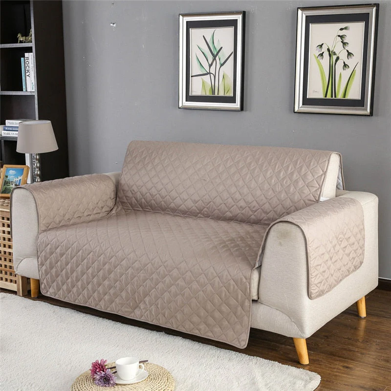 1/2/3 Seat White Sofa Covers Pet Couch Cover Couch Cover Chair Throw Pet Dog Kid Mat Reversible Armrest White Slipcovers - Image 11