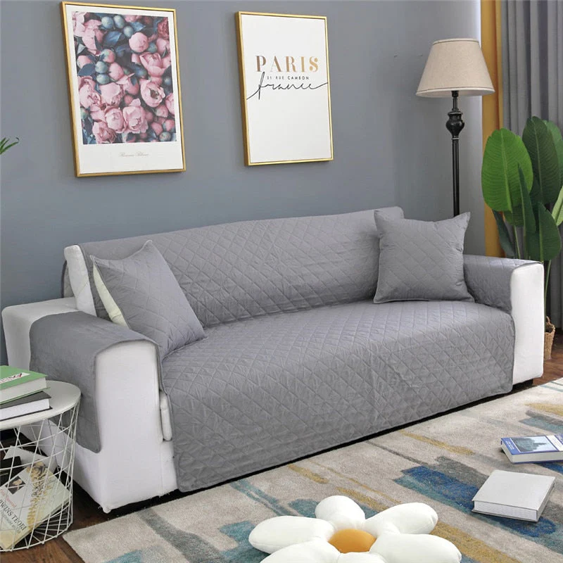 1/2/3 Seat White Sofa Covers Pet Couch Cover Couch Cover Chair Throw Pet Dog Kid Mat Reversible Armrest White Slipcovers - Image 14