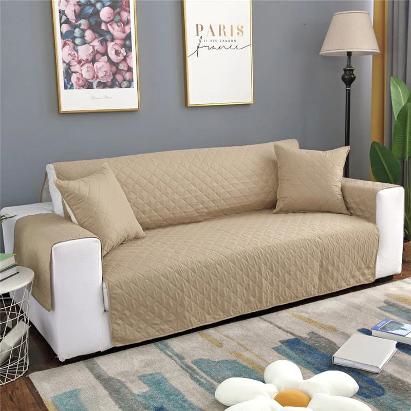 1/2/3 Seat White Sofa Covers Pet Couch Cover Couch Cover Chair Throw Pet Dog Kid Mat Reversible Armrest White Slipcovers - Image 17