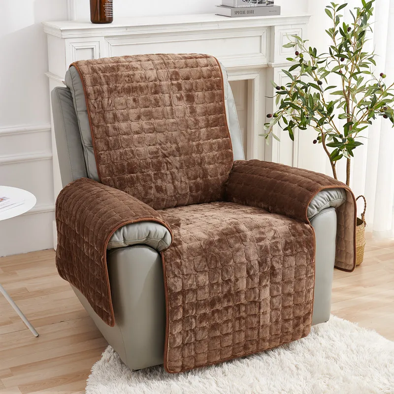1/2/3 Seater Recliner Sofa Covers Flannel Armchair Case Plush Sofa Cover Non-Slip Relax Lazy Boy Chair Slipcovers Home Decor - Image 8
