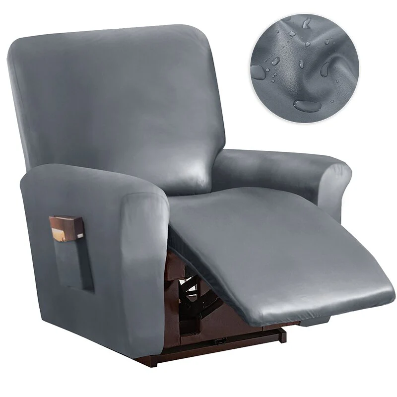 1 2 Seat Waterproof Leather Recliner Sofa Cover PU Leather Armchair Cover Lazy Boy Chair Cover Elastic Single Sofa Slipcover - Image 10