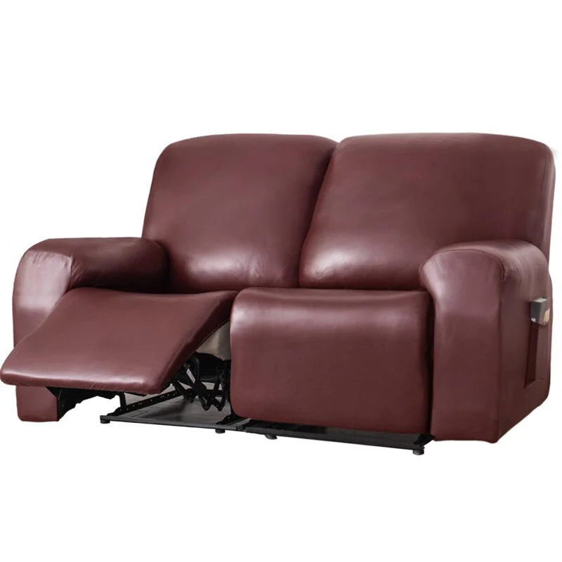 1 2 Seat Waterproof Leather Recliner Sofa Cover PU Leather Armchair Cover Lazy Boy Chair Cover Elastic Single Sofa Slipcover - Image 16