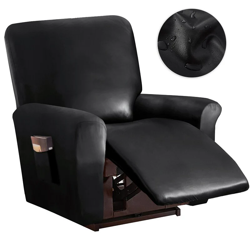 1 2 Seat Waterproof Leather Recliner Sofa Cover PU Leather Armchair Cover Lazy Boy Chair Cover Elastic Single Sofa Slipcover - Image 19