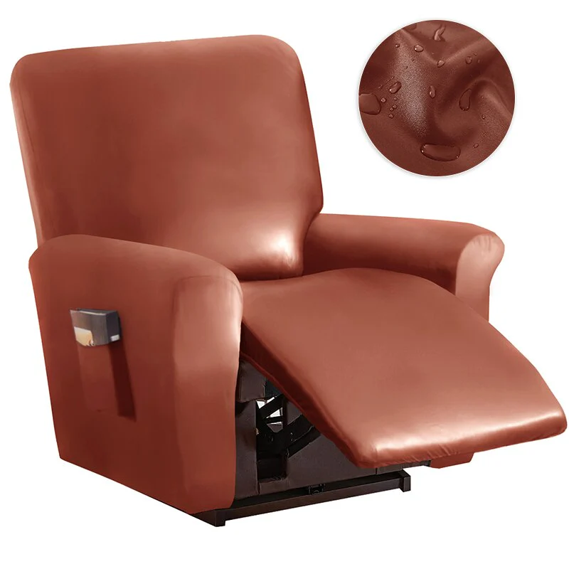 1 2 Seat Waterproof Leather Recliner Sofa Cover PU Leather Armchair Cover Lazy Boy Chair Cover Elastic Single Sofa Slipcover - Image 20