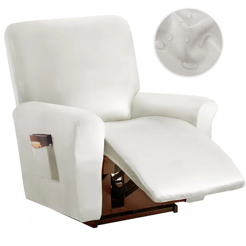 1 2 Seat Waterproof Leather Recliner Sofa Cover PU Leather Armchair Cover Lazy Boy Chair Cover Elastic Single Sofa Slipcover - Image 7