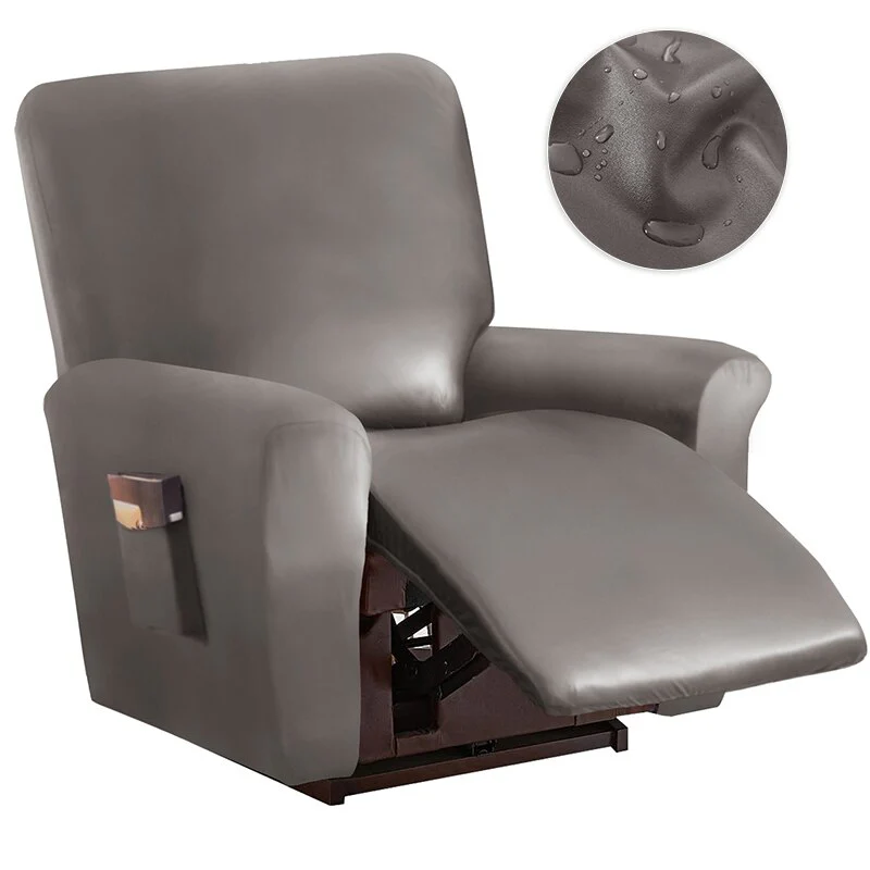1 2 Seat Waterproof Leather Recliner Sofa Cover PU Leather Armchair Cover Lazy Boy Chair Cover Elastic Single Sofa Slipcover - Image 8