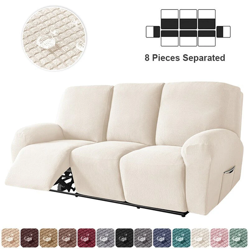 1/3 Seater Waterproof Recliner Sofa Cover for Living Room Elastic Reclining Chair Cover Protector Lazy Boy Relax Armchair Cover - Image 10