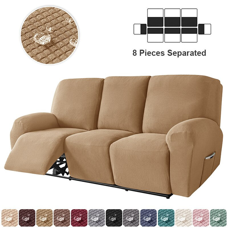 1/3 Seater Waterproof Recliner Sofa Cover for Living Room Elastic Reclining Chair Cover Protector Lazy Boy Relax Armchair Cover - Image 11