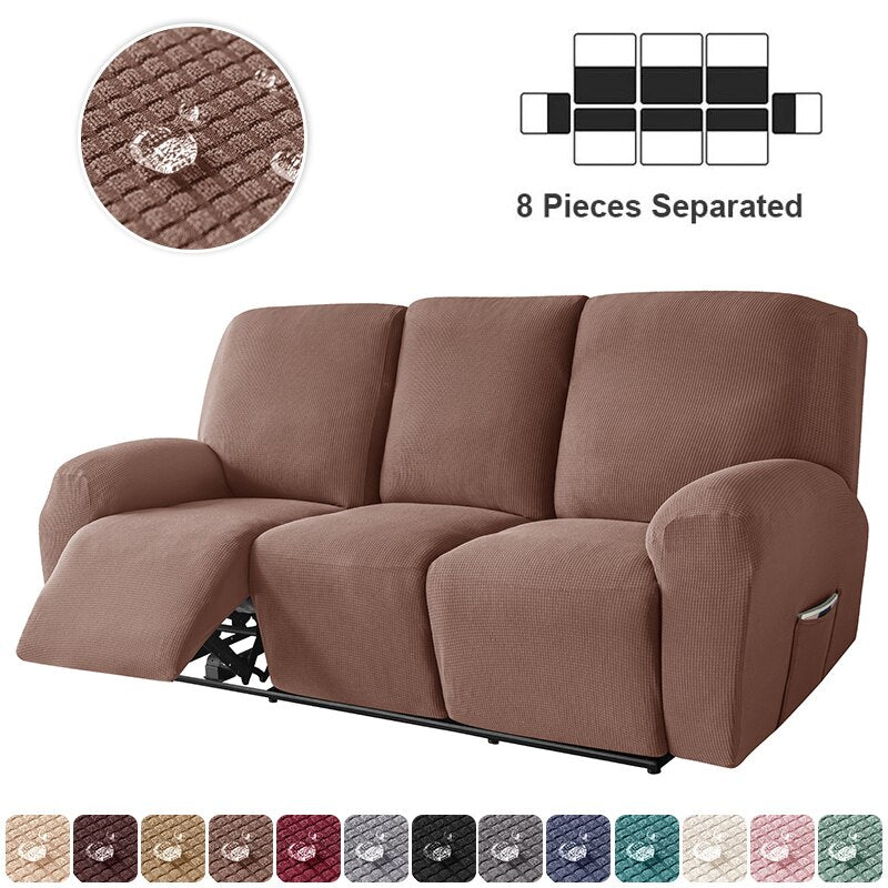 1/3 Seater Waterproof Recliner Sofa Cover for Living Room Elastic Reclining Chair Cover Protector Lazy Boy Relax Armchair Cover - Image 13