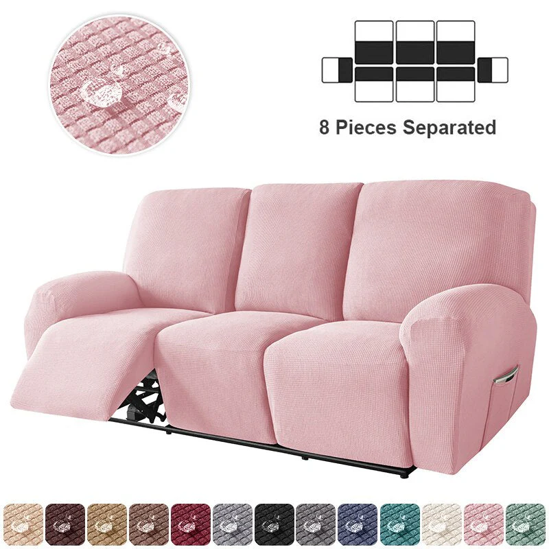 1/3 Seater Waterproof Recliner Sofa Cover for Living Room Elastic Reclining Chair Cover Protector Lazy Boy Relax Armchair Cover - Image 14