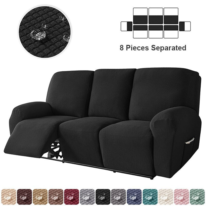 1/3 Seater Waterproof Recliner Sofa Cover for Living Room Elastic Reclining Chair Cover Protector Lazy Boy Relax Armchair Cover - Image 18