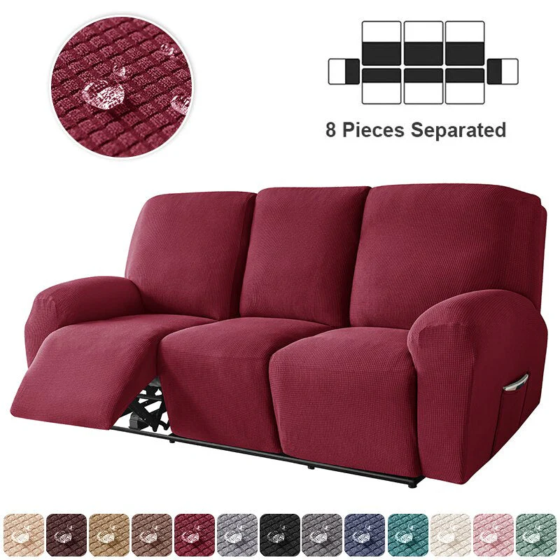 1/3 Seater Waterproof Recliner Sofa Cover for Living Room Elastic Reclining Chair Cover Protector Lazy Boy Relax Armchair Cover - Image 19