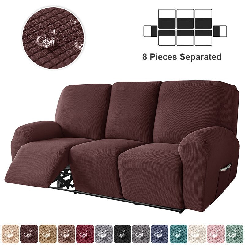 1/3 Seater Waterproof Recliner Sofa Cover for Living Room Elastic Reclining Chair Cover Protector Lazy Boy Relax Armchair Cover - Image 8
