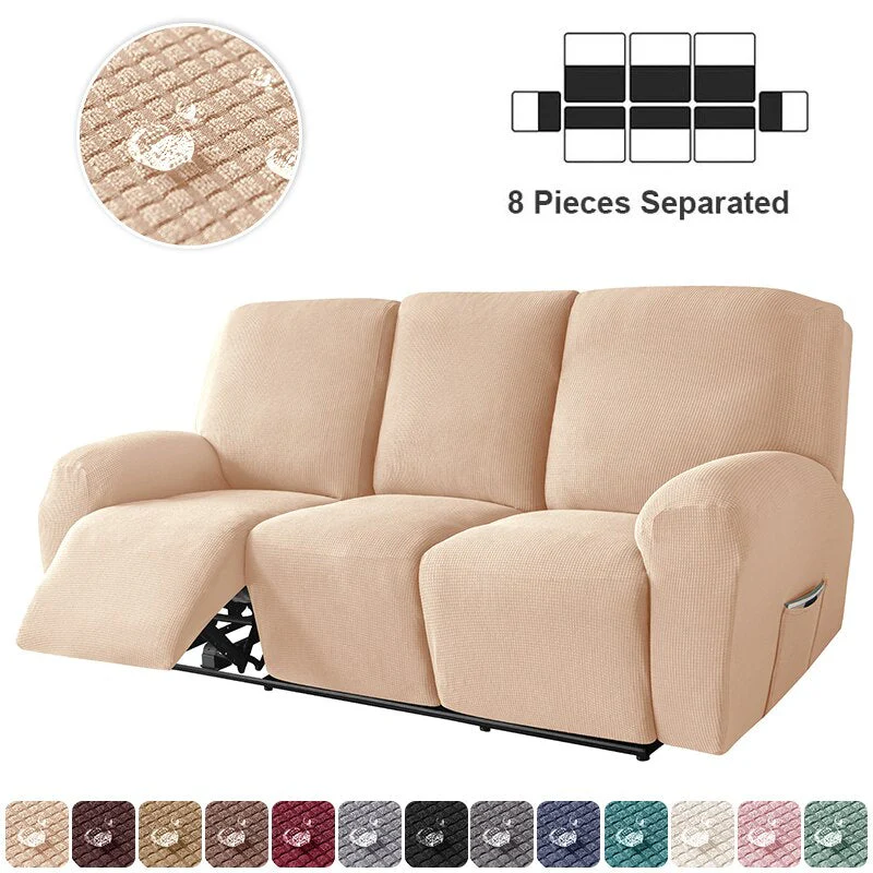 1/3 Seater Waterproof Recliner Sofa Cover for Living Room Elastic Reclining Chair Cover Protector Lazy Boy Relax Armchair Cover - Image 9