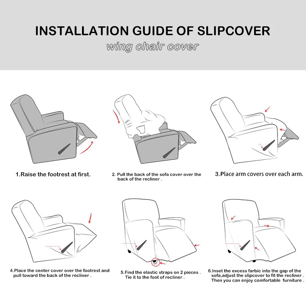 1 Piece Stretch Chair Recliner Slipcovers Furniture Protector Cover for Armchair Sofa Couch Living Room Single Seater - Image 6
