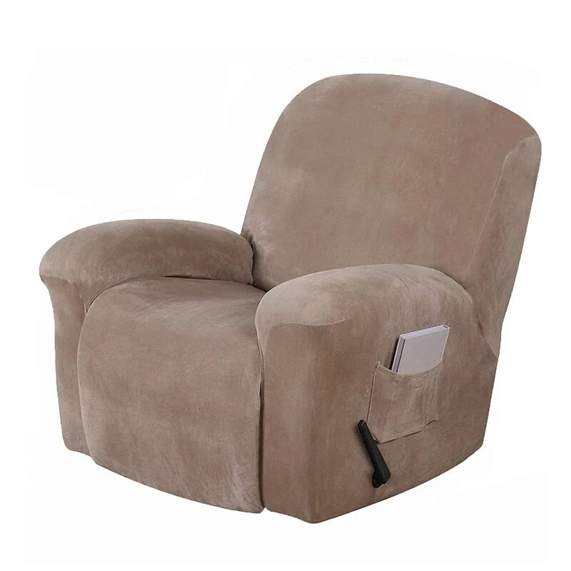 1 Seater High Grade Velvet Non-slip Relax Armchair Cover All-inclusive Recliner Sofa Cover Elastic Recliner Case Suede Couch Armchair Cover - Image 8