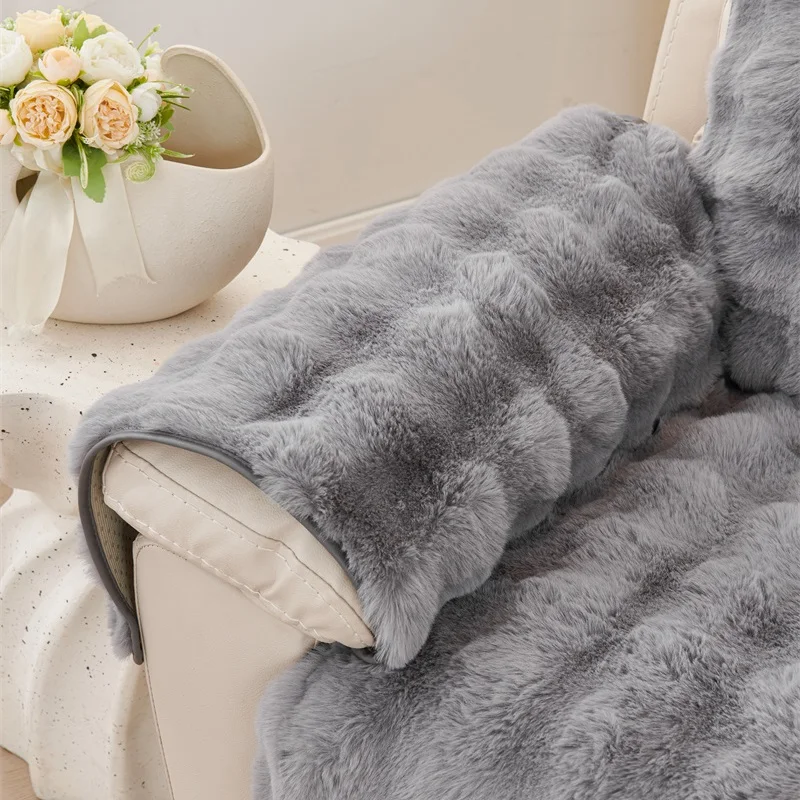 1 Seater Thick Plush Recliner Sofa Cover Anti-cat Scratch Single Armchair Cover Soft Warm Relax Lazy Boy Chair Slipcover - Image 4