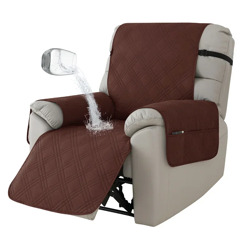 1 Seater Waterproof Recliner Chair Cover Solid Color Quilted Armchair Slipcover Pet Kids Accent Couch For Living Room Hotel Home - Image 10