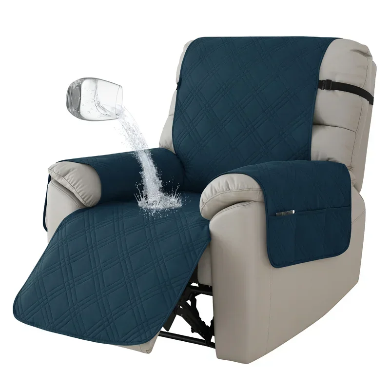1 Seater Waterproof Recliner Chair Cover Solid Color Quilted Armchair Slipcover Pet Kids Accent Couch For Living Room Hotel Home - Image 13