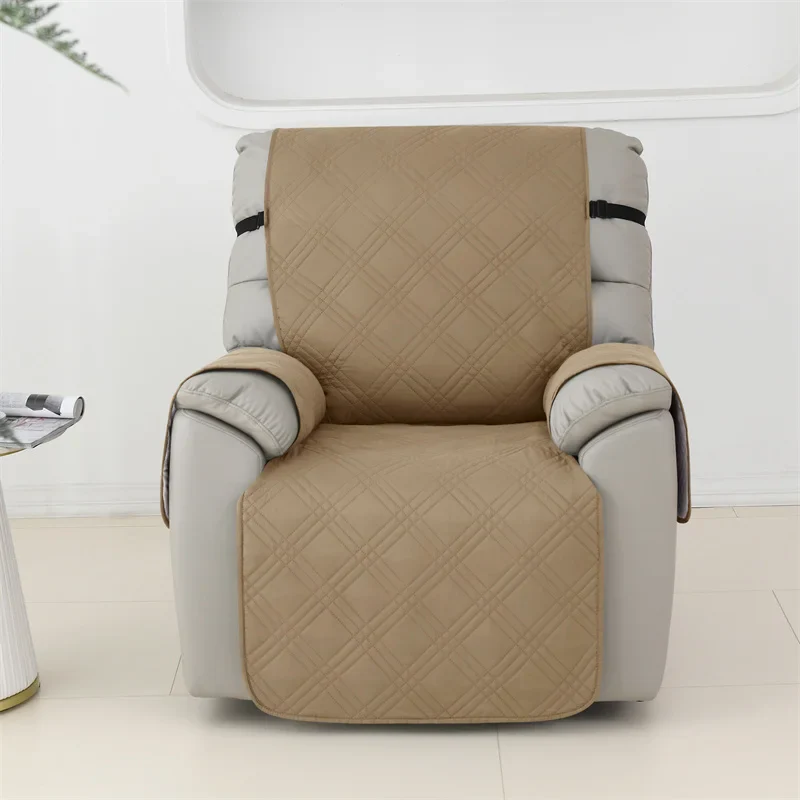1 Seater Waterproof Recliner Chair Cover Solid Color Quilted Armchair Slipcover Pet Kids Accent Couch For Living Room Hotel Home - Image 5