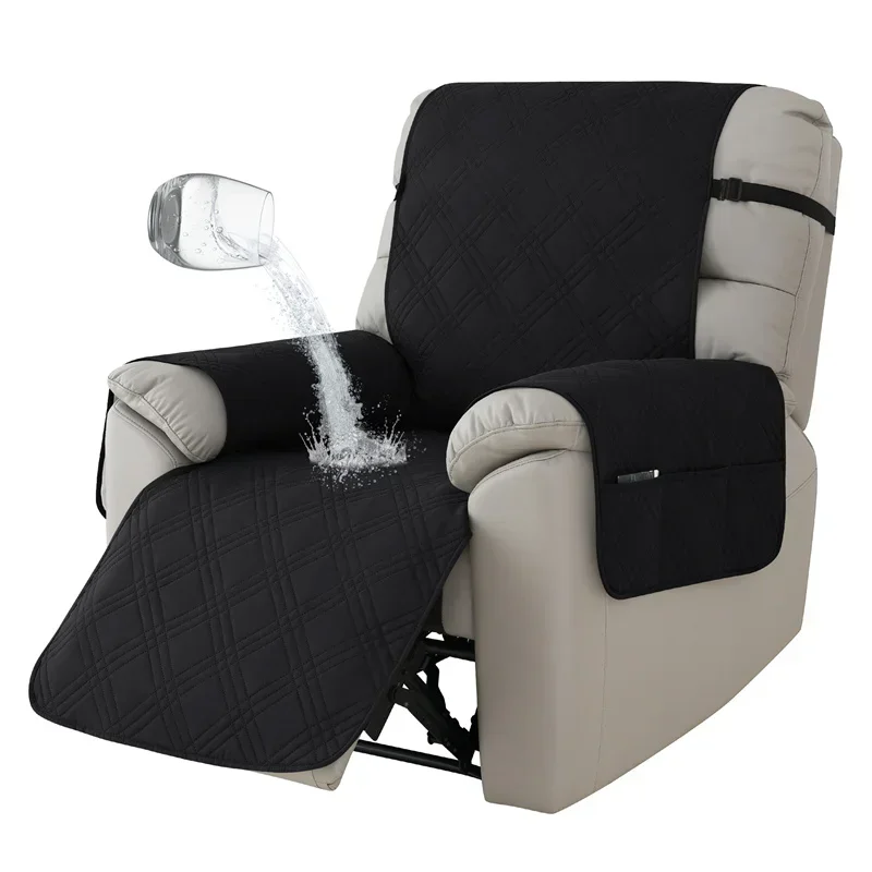 1 Seater Waterproof Recliner Chair Cover Solid Color Quilted Armchair Slipcover Pet Kids Accent Couch For Living Room Hotel Home - Image 8