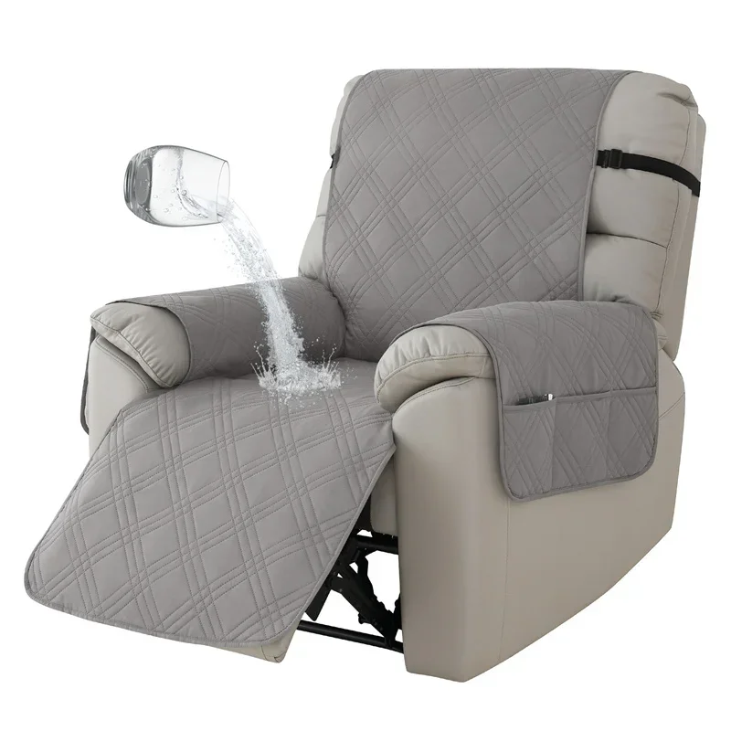 1 Seater Waterproof Recliner Chair Cover Solid Color Quilted Armchair Slipcover Pet Kids Accent Couch For Living Room Hotel Home - Image 9
