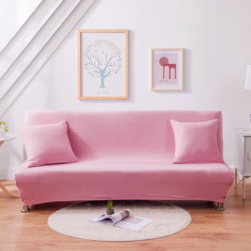 10 Soild Colors Armless Sofa Bed Cover Folding Sofa Seat Slipcovers Stretch Covers Couch Protector Elastic Futon Bench Covers for Sofa - Image 10
