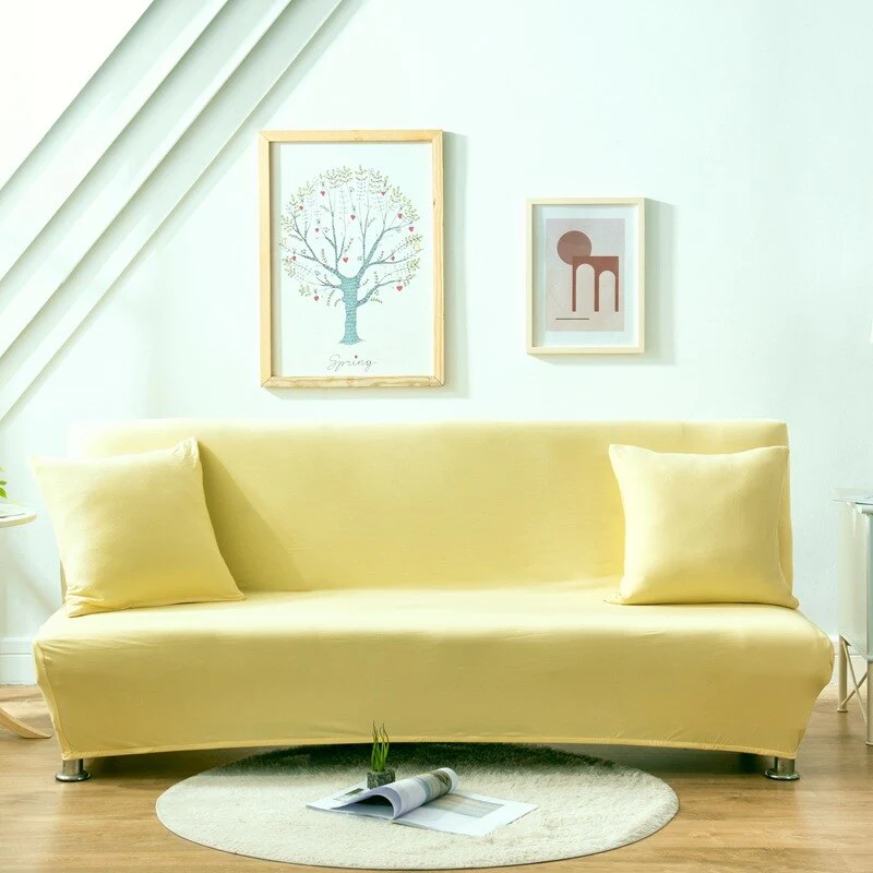 10 Soild Colors Armless Sofa Bed Cover Folding Sofa Seat Slipcovers Stretch Covers Couch Protector Elastic Futon Bench Covers for Sofa - Image 11