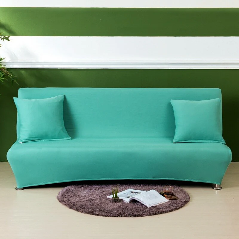 10 Soild Colors Armless Sofa Bed Cover Folding Sofa Seat Slipcovers Stretch Covers Couch Protector Elastic Futon Bench Covers for Sofa - Image 13