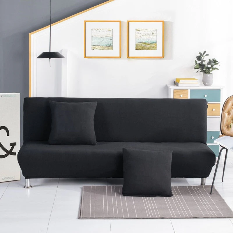 10 Soild Colors Armless Sofa Bed Cover Folding Sofa Seat Slipcovers Stretch Covers Couch Protector Elastic Futon Bench Covers for Sofa - Image 8