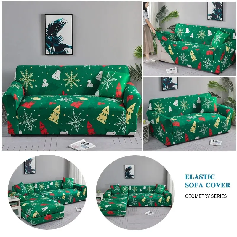 2025 Christmas Sofa Covers Printed Sofa Cover for Living Room Elastic Slipcover All-inclusive Couch Cover Furniture Protector - Image 5