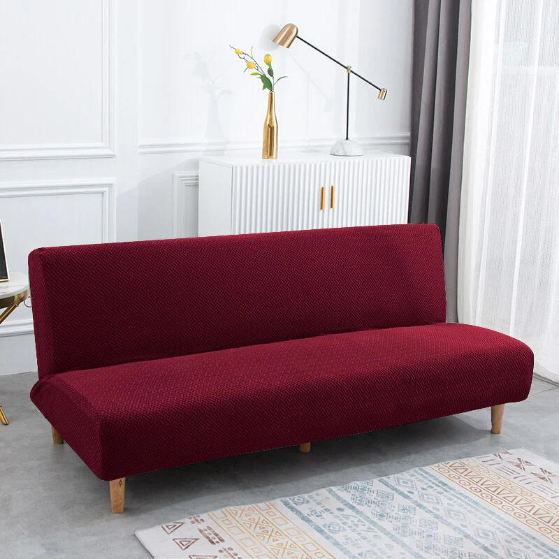 3 Different Sizes Jacquard Fabric Armless Sofa Bed Cover Sofa New Year Decor Slipcovers Stretch Protector Elastic Bench Cover - Image 13