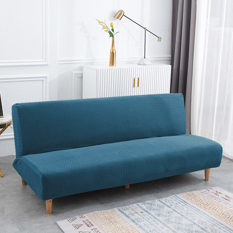 3 Different Sizes Jacquard Fabric Armless Sofa Bed Cover Sofa New Year Decor Slipcovers Stretch Protector Elastic Bench Cover - Image 14
