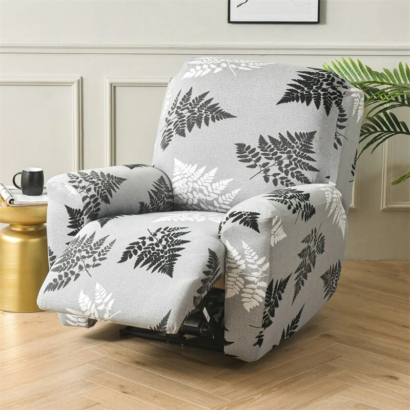 4 Pieces Flower Recliner Sofa Cover Elastic Reclining Chair Cover for Living Room Lazy Boy Relax Armchair Protector Slipcovers Recliner Sofa Cover - Image 20