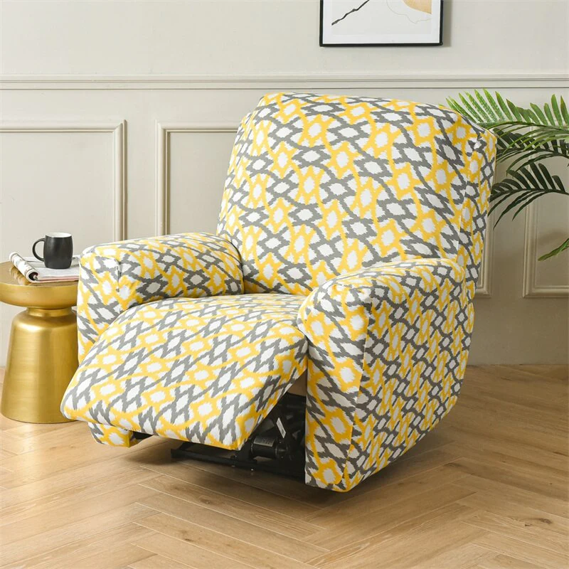 4 Pieces Flower Recliner Sofa Cover Elastic Reclining Chair Cover for Living Room Lazy Boy Relax Armchair Protector Slipcovers Recliner Sofa Cover - Image 23
