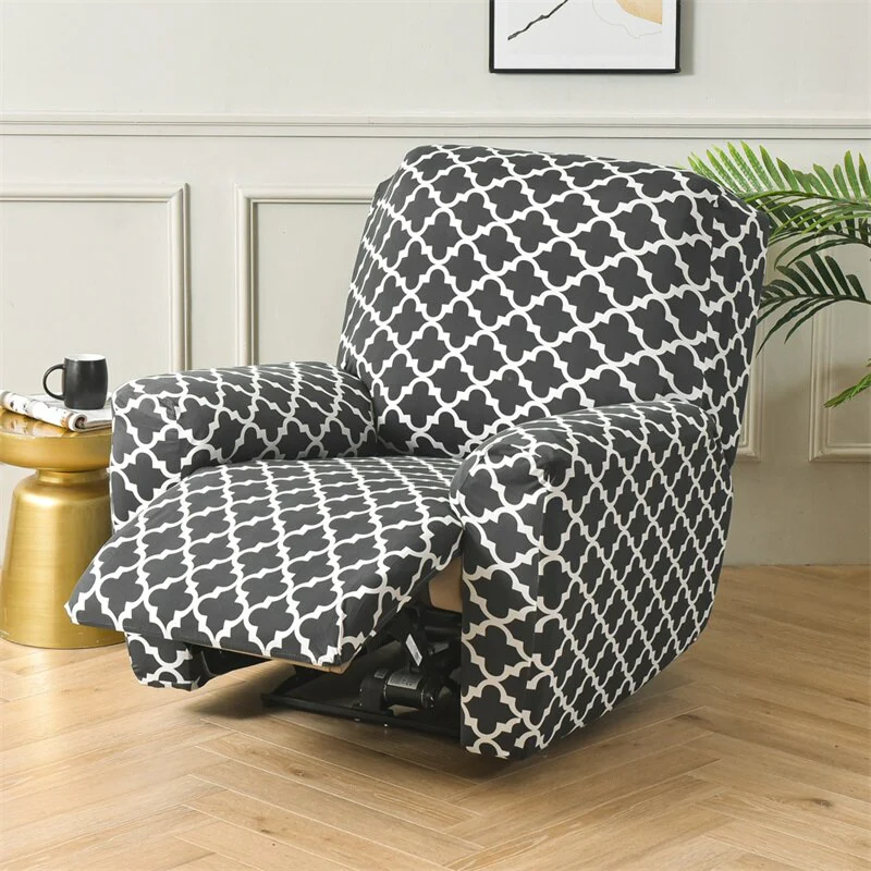 4 Pieces Flower Recliner Sofa Cover Elastic Reclining Chair Cover for Living Room Lazy Boy Relax Armchair Protector Slipcovers Recliner Sofa Cover - Image 24