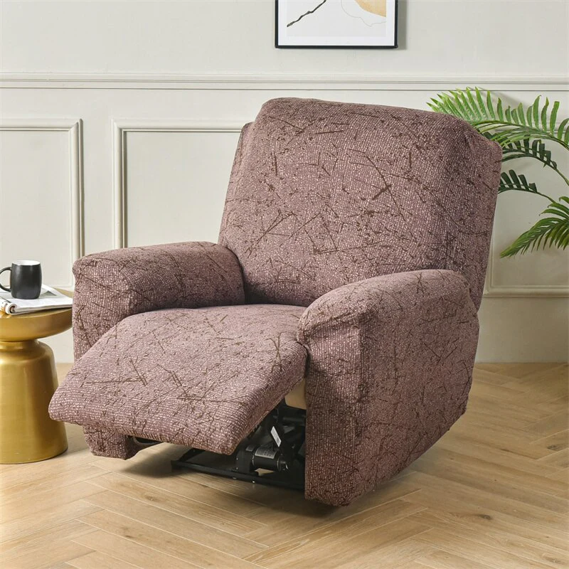 4 Pieces Flower Recliner Sofa Cover Elastic Reclining Chair Cover for Living Room Lazy Boy Relax Armchair Protector Slipcovers Recliner Sofa Cover - Image 26