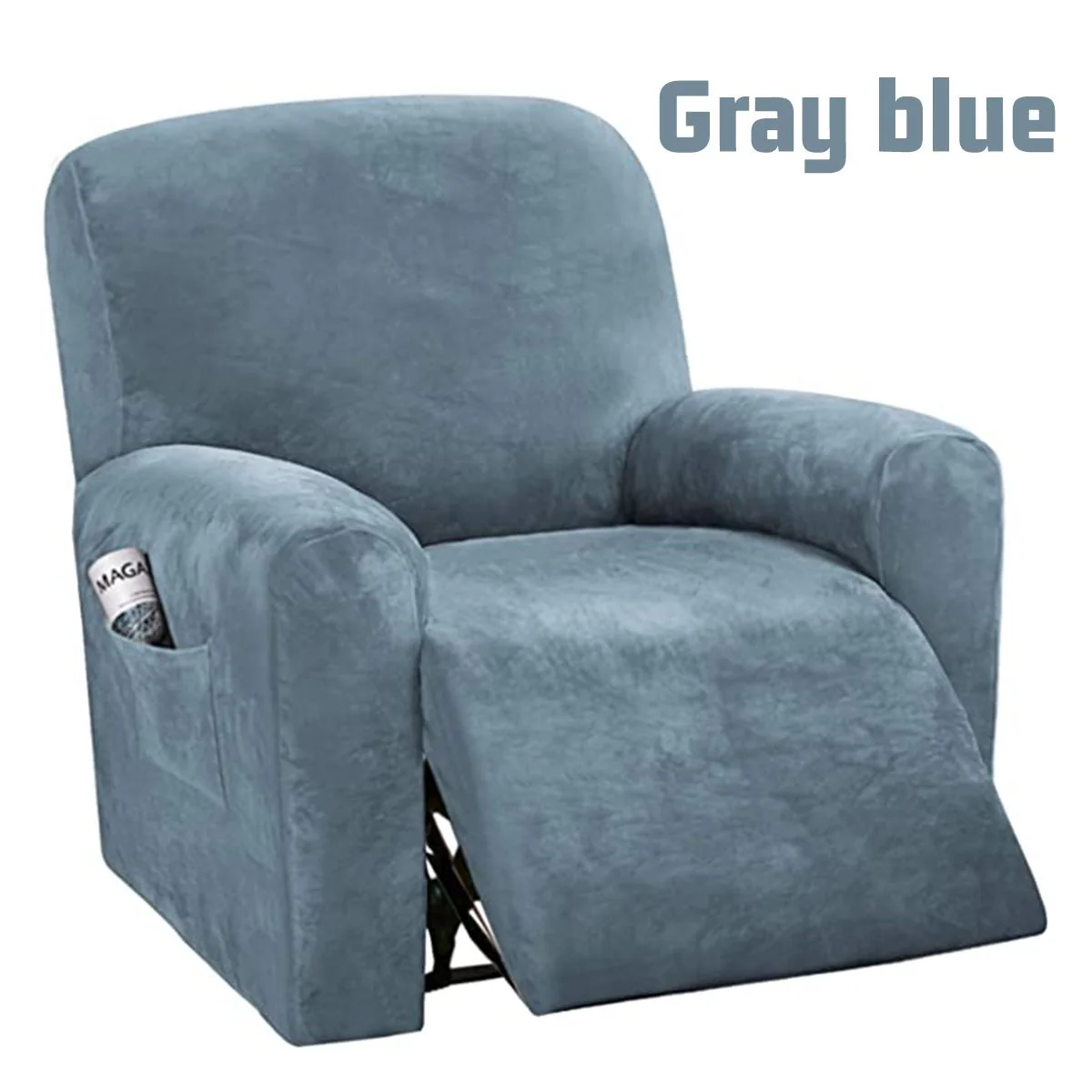 All-in-1/4pcs Split Design High Grade Velvet Recliner Chair Covers Waterproof Couch Covers Armchair Slipcover Washable Furniture Protectors - Image 12