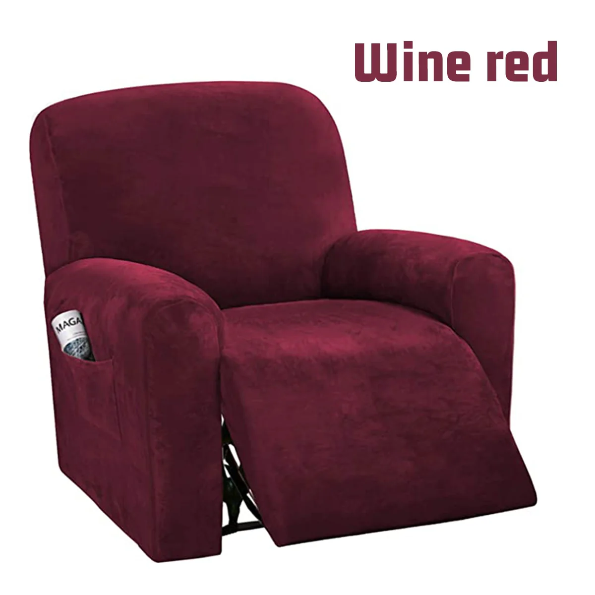 All-in-1/4pcs Split Design High Grade Velvet Recliner Chair Covers Waterproof Couch Covers Armchair Slipcover Washable Furniture Protectors - Image 14