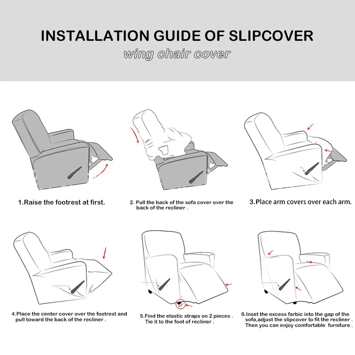 All-in-1/4pcs Split Design High Grade Velvet Recliner Chair Covers Waterproof Couch Covers Armchair Slipcover Washable Furniture Protectors - Image 4