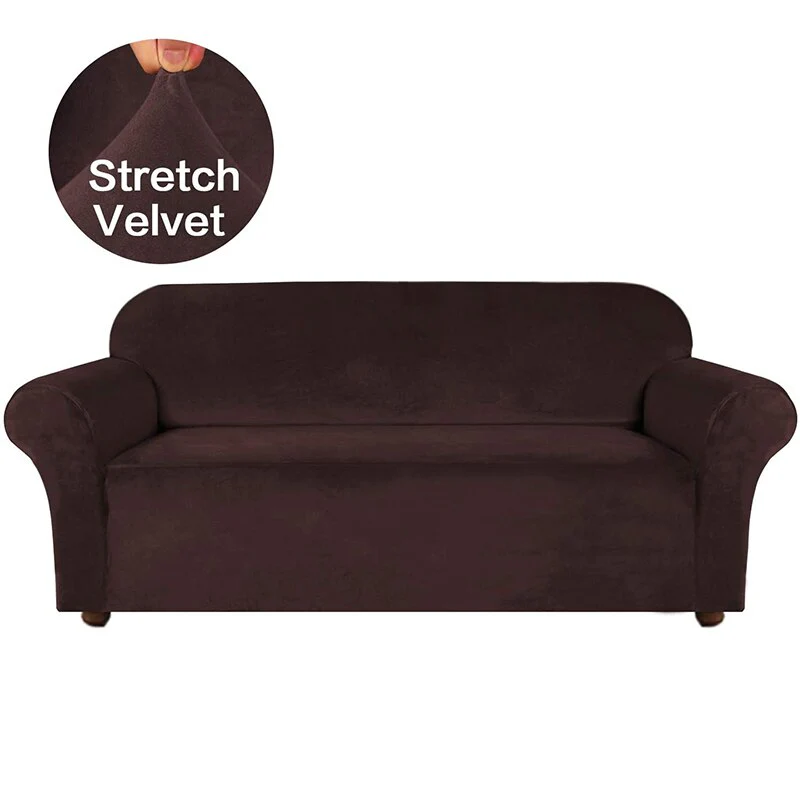 High Grade Velvet Stretch Sofa Cover Couch Slipcover Furniture Protector Case Sofa Cover Elastic 1/2/3/4 Seater Couch Cover Settee Seat Slipcovers - Image 11