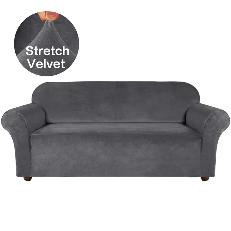 High Grade Velvet Stretch Sofa Cover Couch Slipcover Furniture Protector Case Sofa Cover Elastic 1/2/3/4 Seater Couch Cover Settee Seat Slipcovers - Image 12