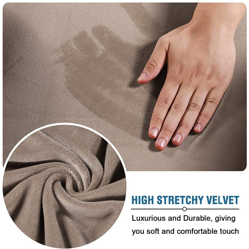 High Grade Velvet Stretch Sofa Cover Couch Slipcover Furniture Protector Case Sofa Cover Elastic 1/2/3/4 Seater Couch Cover Settee Seat Slipcovers - Image 3