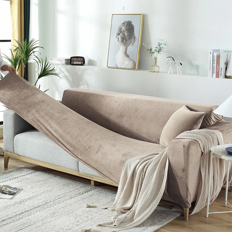 High Grade Velvet Stretch Sofa Cover Couch Slipcover Furniture Protector Case Sofa Cover Elastic 1/2/3/4 Seater Couch Cover Settee Seat Slipcovers - Image 4