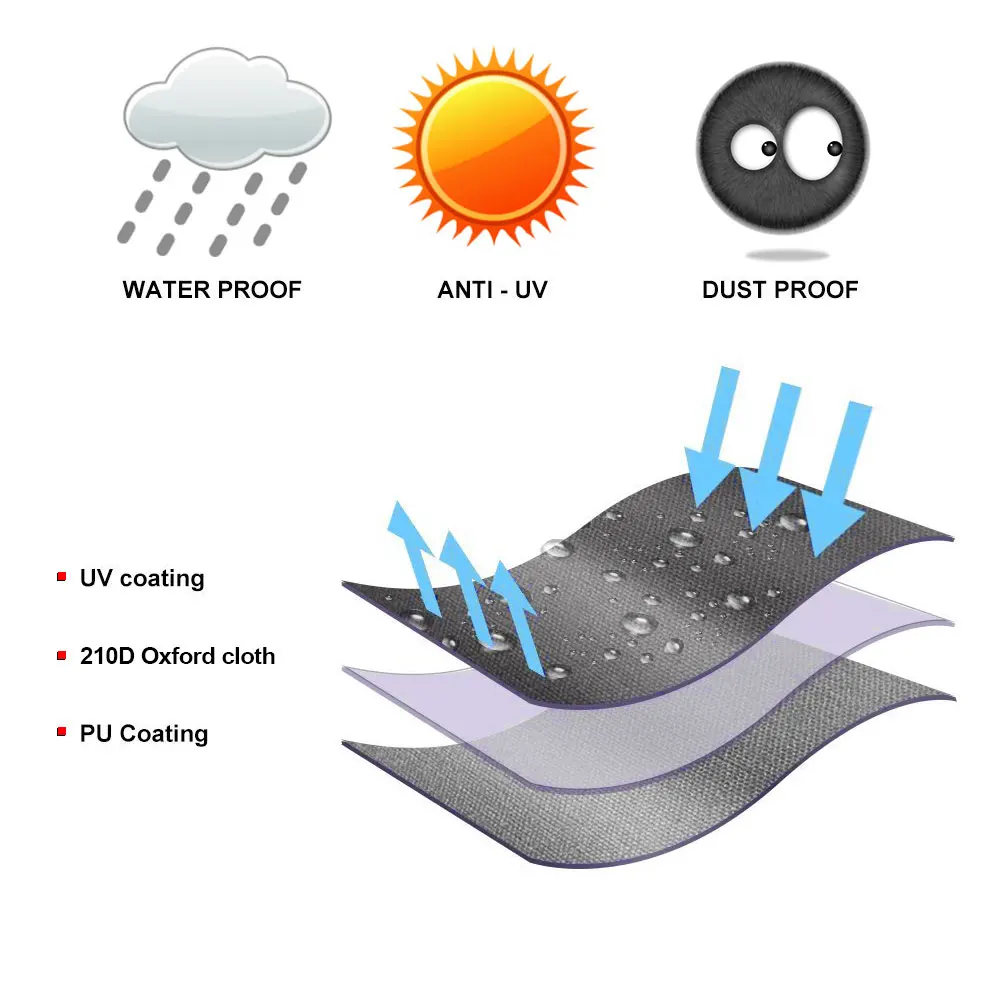 Black Patio Chair Cover Egg Swing Chair Waterproof Dust Cover Protector with Zipper Protective Case Outdoor Hanging Chair Cover - Image 3