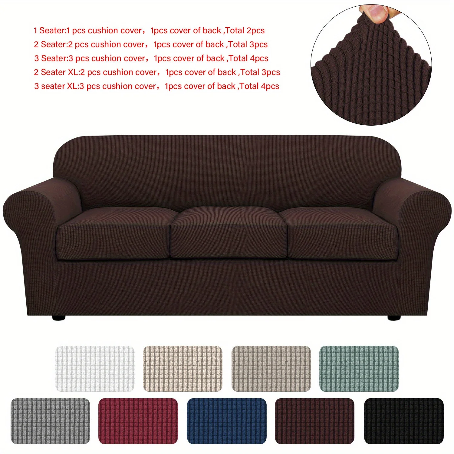 Couch Cover With Cushion Covers Checkered All-inclusive Elastic Sofa Slipcover Non-slip Sofa Cover Furniture Protector - Image 16